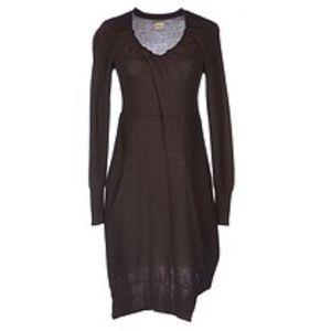 Lucky Liu Brown Sweater Dress/Top Italian Wool